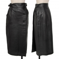  ISSEY MIYAKE Stitch Leather Skirt Black 9