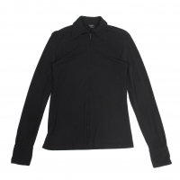  Jean-Paul GAULTIER HOMME Rayon Poly Zip Shirt Black S-M