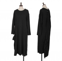  Yohji Yamamoto NOIR Cotton Switching Design Layered Dress Black 1
