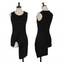  Yohji Yamamoto NOIR Cotton Asymmetric Sleeveless Tunic (Jumper) Black 2