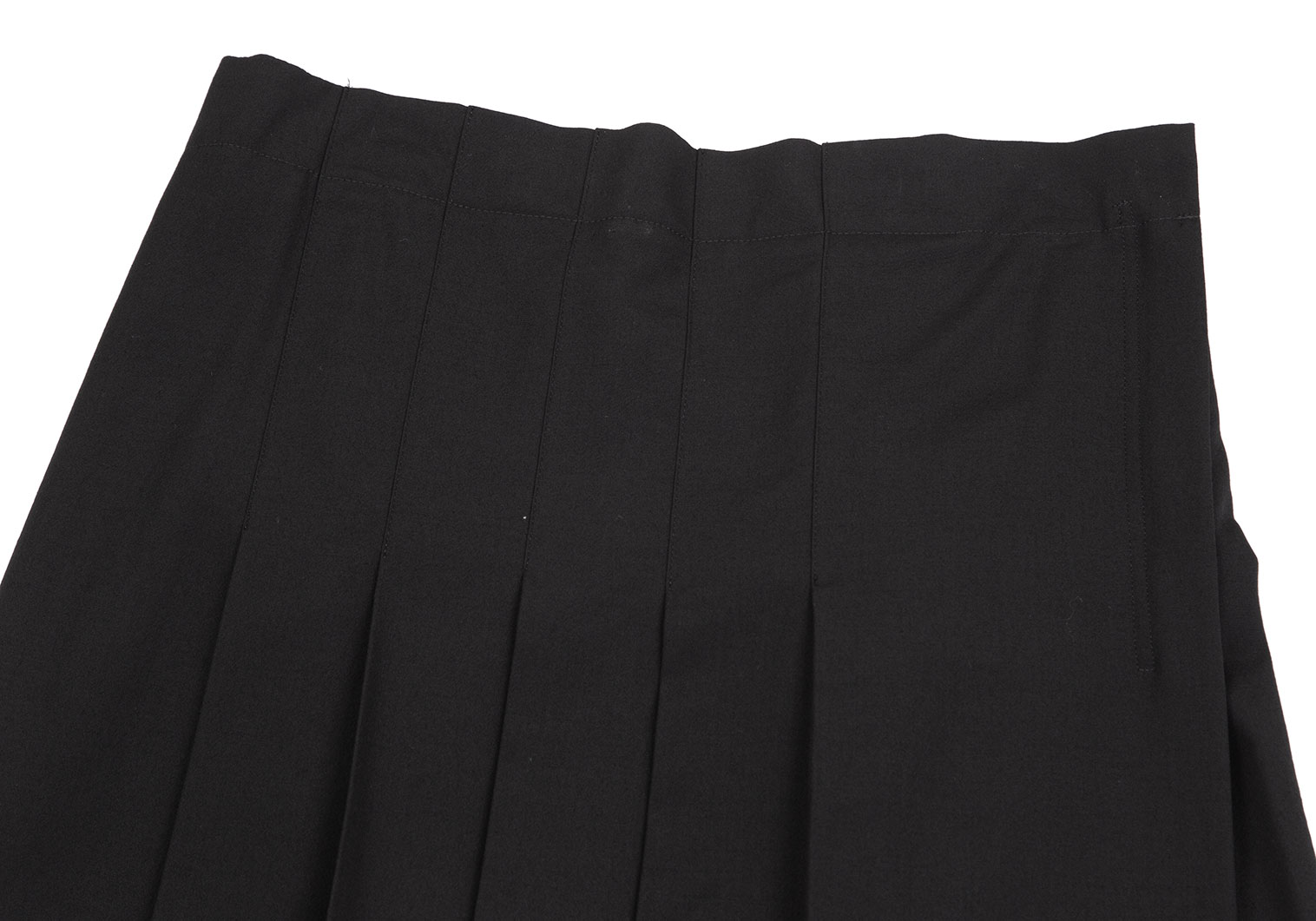 ワイズY's ウールプリーツ切替ジップラップスカート 黒3