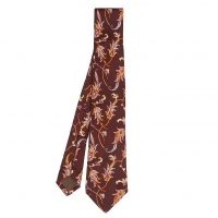  Y's for men Floral Leaf Printed Tie Brown 