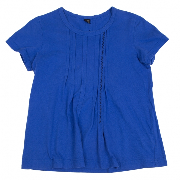 ワイズY's ピンタックハンドステッチTシャツ 青2