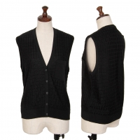  Christian Dior Grid Knit Vest (Waistcoat) Black M