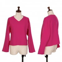 tricot COMME des GARCONS Raglan V Neck Knit Sweater (Jumper) Pink S-M
