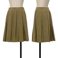  Jean-Paul GAULTIER CLASSIQUE Cotton Velor Pleated Skirt Brown 40