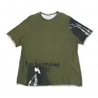  Yohji Yamamoto POUR HOMME  i'm hurrying Printed T-shirt Khaki-green 3