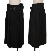  COMME des GARCONS Belted Tuck Wool Skirt Black M