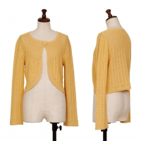  Sybilla Round Hem Lace Knit Short Cardigan Yellow L