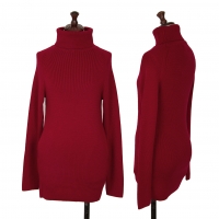  LIMI feu Side Pocket Wool Knit Sweater (Polo Neck Jumper) Red 2