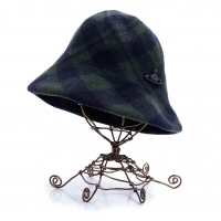  Vivienne Westwood Orb Patch Check Wool Hat Green,Navy M~S
