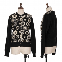  COMME des GARCONS Wool Hand Knit switching Cardigan Black M