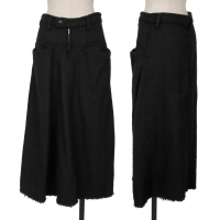  Y's Wool Fulling Herringbone Skirt Black 2