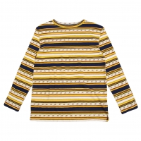  45rpm Pattern Stripe T Shirt Yellow 4
