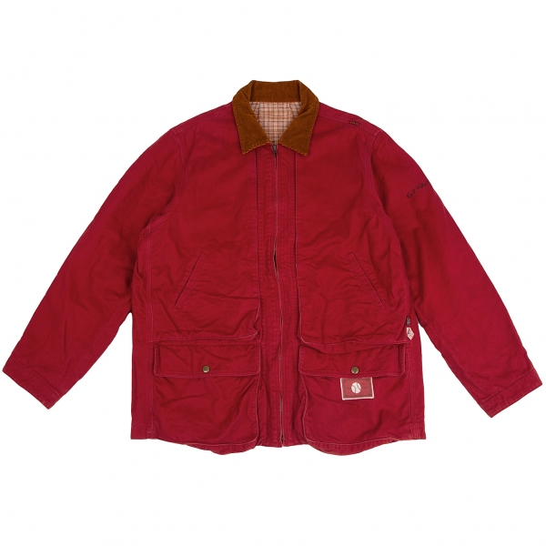 Karl Helmut Zip Cotton Jacket Red S-M | PLAYFUL