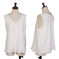  45R Tuck Switching Sleeveless Shirt White 2