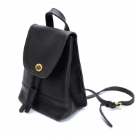  COACH Leather Backpack Black 