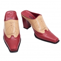 Jean-Paul GAULTIER Bi-color Heel Sandal Beige,Red 2 1/2 (US About 6)
