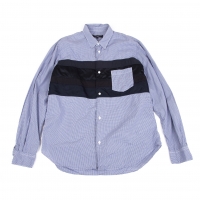  COMME des GARCONS HOMME Switching Checker Long Sleeve Shirt Blue L