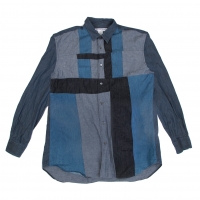  COMME des GARCONS SHIRT Patchwork Denim Long Sleeve Shirt Blue L