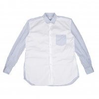  COMME des GARCONS SHIRT Stripe Switching Long Sleeve Shirt White,Sky blue M