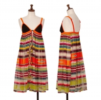  Jean-Paul GAULTIER FEMME Multi Color Stripe Cami Dress Multi-Color 40