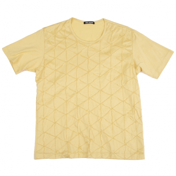 イッセイミヤケISSEY MIYAKE コットンフロントプリーツTシャツ 黄色2