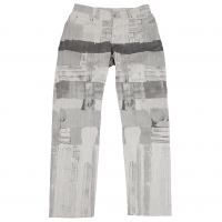  ISSEY MIYAKE Paint Design Jacquard Jeans Grey 3