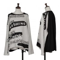  HIROKO KOSHINO TRUNK Lettering Knit Sweater (Jumper) Black,White 40