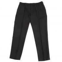  EMPORIO ARMANI Wool Blend Stretch Center Tuck Pants (Trousers) Black 54