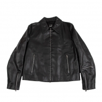  dunhill Quilted Lining Cow Leather Zip Blouson Black XL