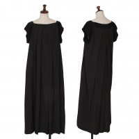  Yohji Yamamoto FEMME Switching Sleeves Pleated Dress Black S