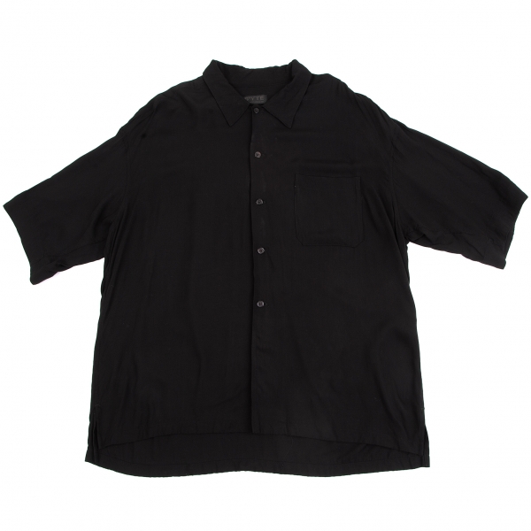 サイトs'yte レーヨン半袖開襟シャツ 黒2