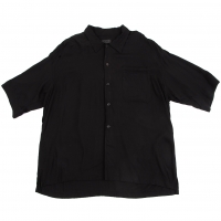  s'yte Rayon Open Collar Short Sleeve Shirt Black 2
