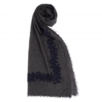  Plantation Embroidery Big Stole Charcoal 