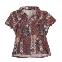  Jean-Paul GAULTIER HOMME Pattern Printed Short Sleeve Shirt Brown 48