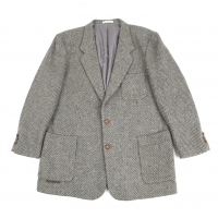  Papas Charles Renton Fabric Herringbone Weave Tweed Jacket Grey L48