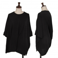  Y's Hem Design Poly T Shirt Black 2