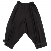  Y's Linen Blended Cotton Hem Belted Pants (Trousers) Black 1