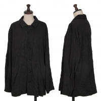  Y's Wrinkled Front Pocket Long Sleeve Shirt Black 2