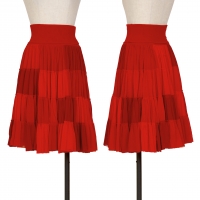  Jean-Paul GAULTIER SOLEIL Mesh Panel Switching Skirt Red,Orange XS