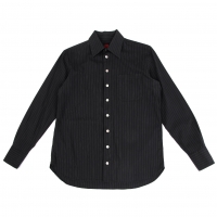  Jean-Paul GAULTIER Cotton Rayon Striped Long Sleeve Shirt Black 46