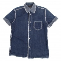  JPG Cut-off Switching Denim Short Sleeve Shirt Blue 48