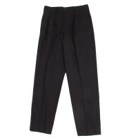  Yohji Yamamoto POUR HOMME Wool Gabardine Two Tuck Pants (Trousers) Black M