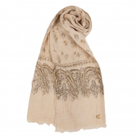 45R Paisley Printed Stole Beige 