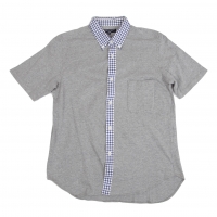  COMME des GARCONS HOMME Cotton Check Switching Short Sleeve Shirt Grey S