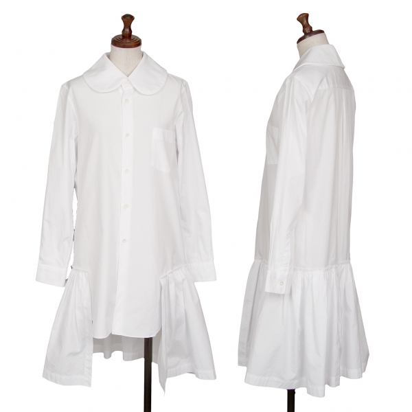 コムデギャルソンCOMME des GARCONS スカートドッキングシャツワンピース 白XS