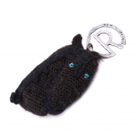  45R Owl Knit Key Ring Brown 