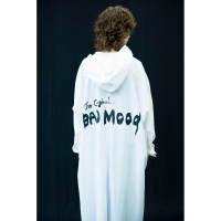  Y's Cotton Broad Message Print Hooded Coat White 2