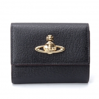  Vivienne Westwood EXECUTIVE Orb Leather Folding Wallet Black 